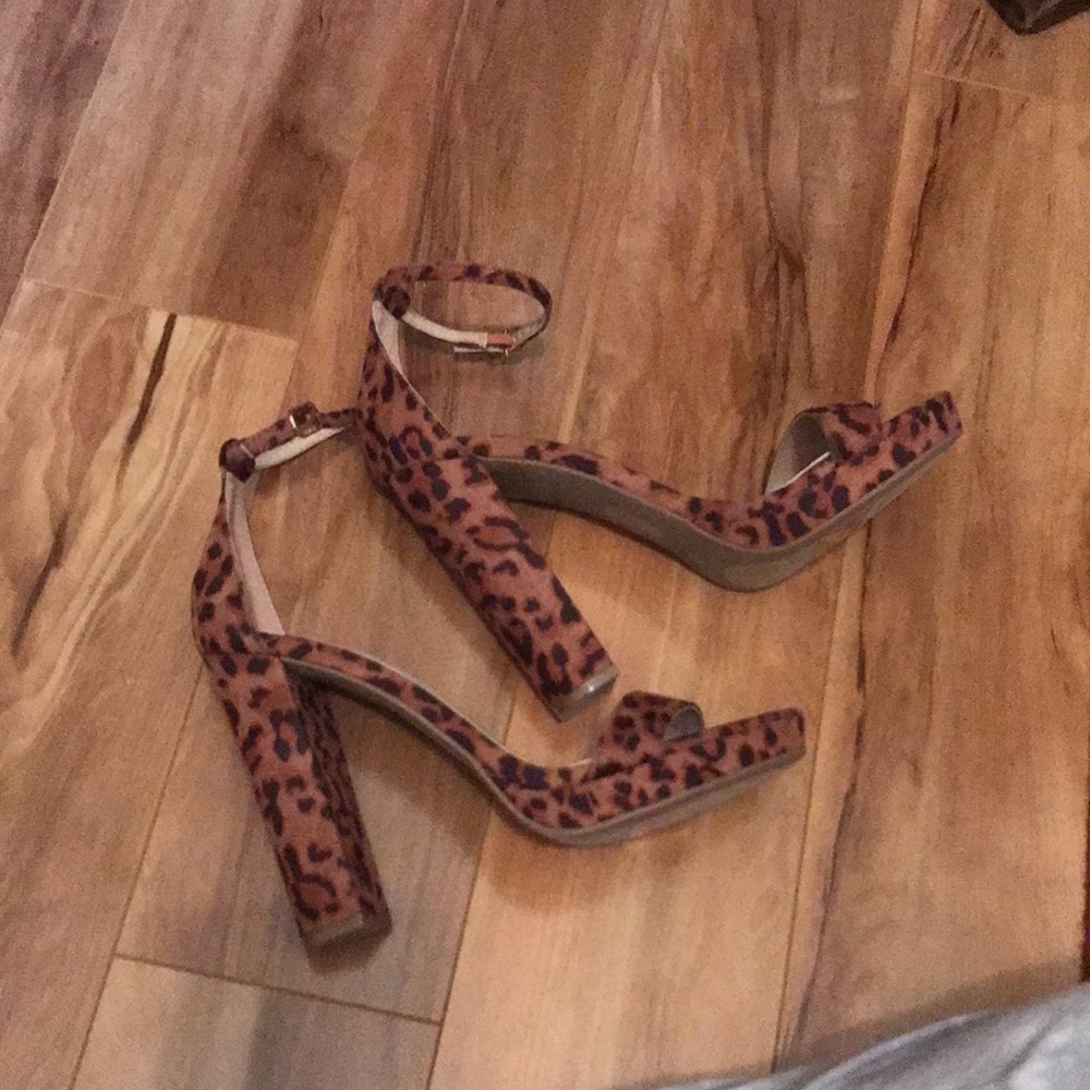 Forever 21 leopard print block heels